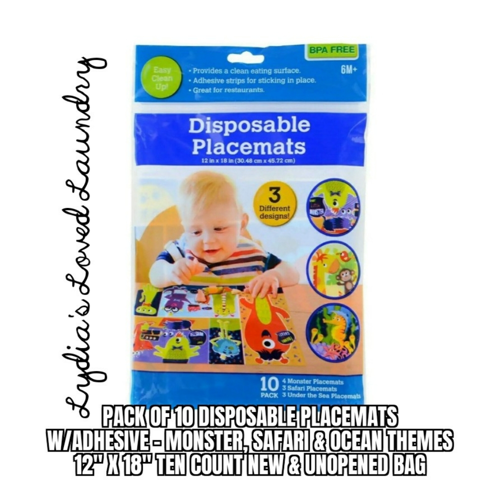 💥 5/$10 Disposable Placemats New & Unopened Ten Pack 12" x 18"